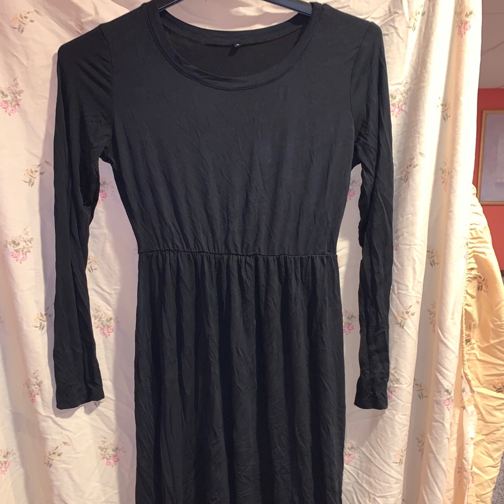 Plain black long shirt